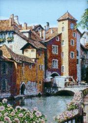 гобелен, картина, замок, город, собор, Город мастеров