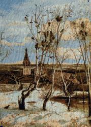 картина, гобелен, животные, птицы, грачи, Грачи прилетели
