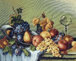 картина, гобелен, цветы, букет, натюрморт, Натюрморт с бокалом