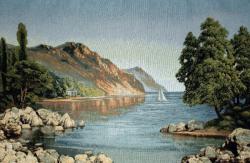море, бухта, горы, гобелен, картина